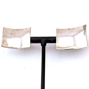 Vintage Taxco Mano TF-33 Sterling Silver Rectangle Earrings — Mexican Modernist